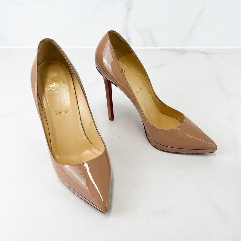 Christian Louboutin Nude Pigalle Plato 120 Patent Calf 39 ...